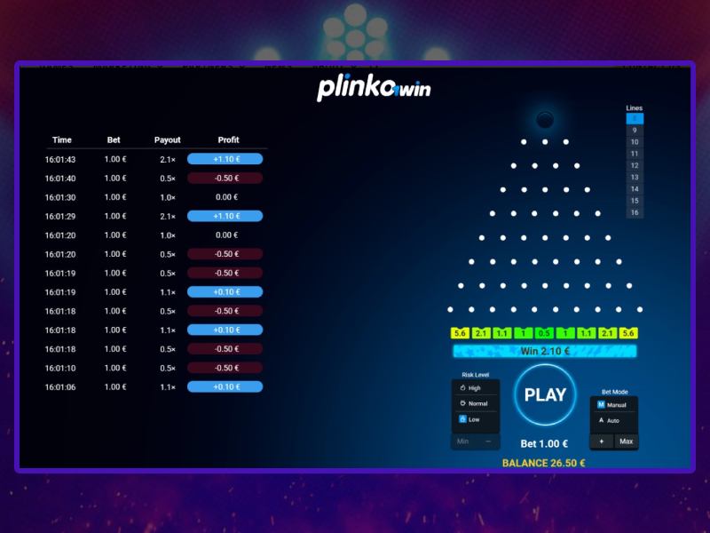 Plinko games at online casinos